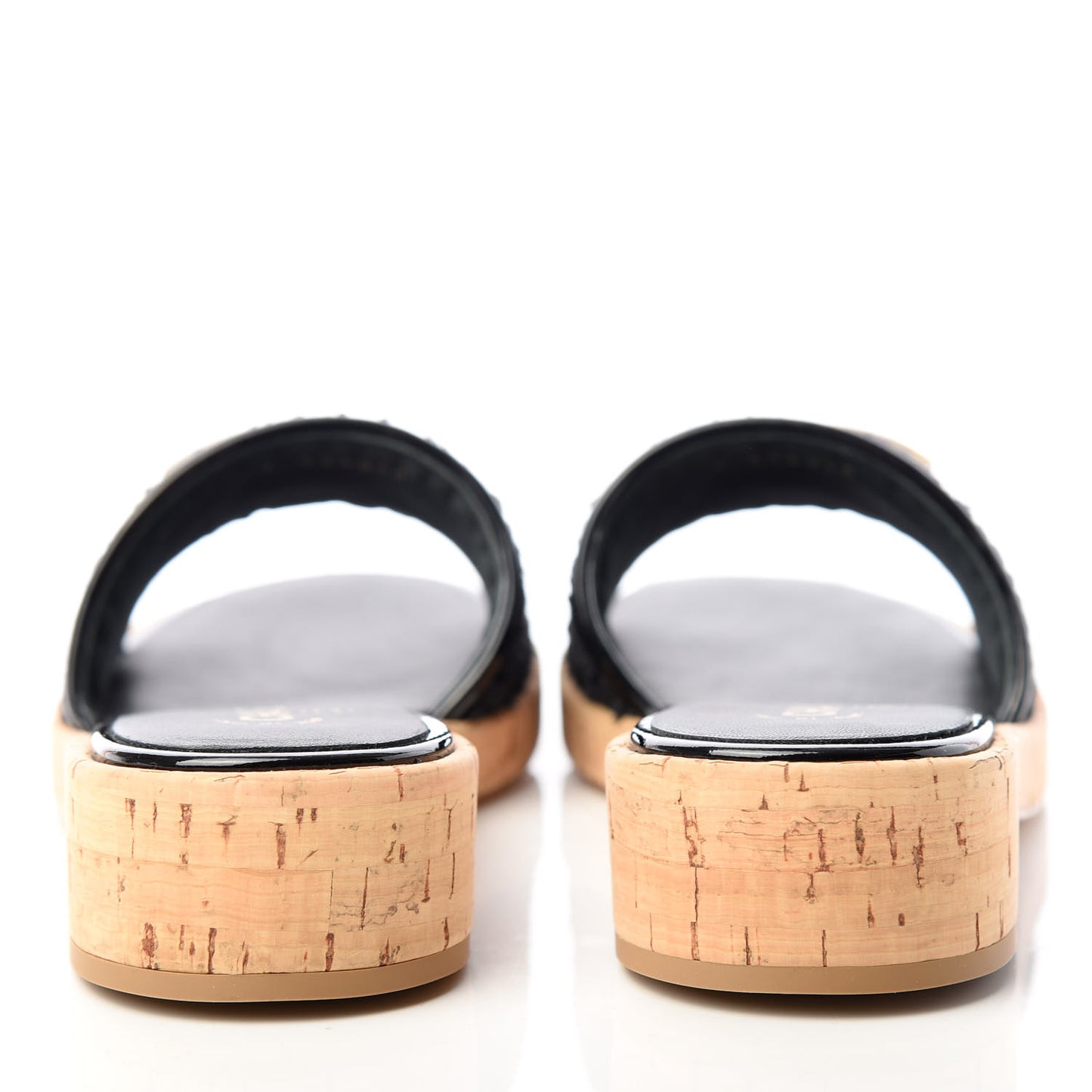 Tweed Cork CC Mule Sandal 40 Black