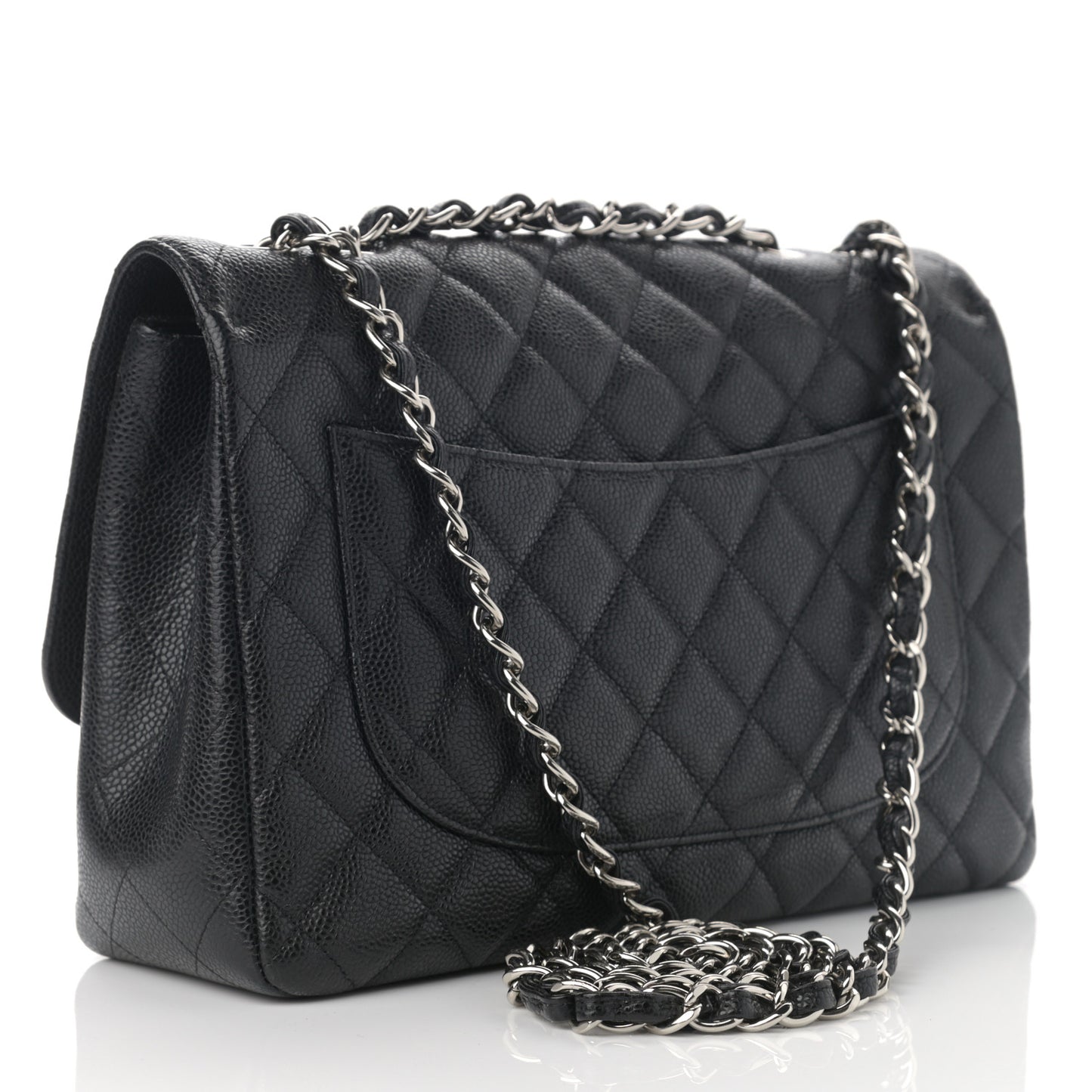 Caviar Quilted Jumbo Single Flap Black
