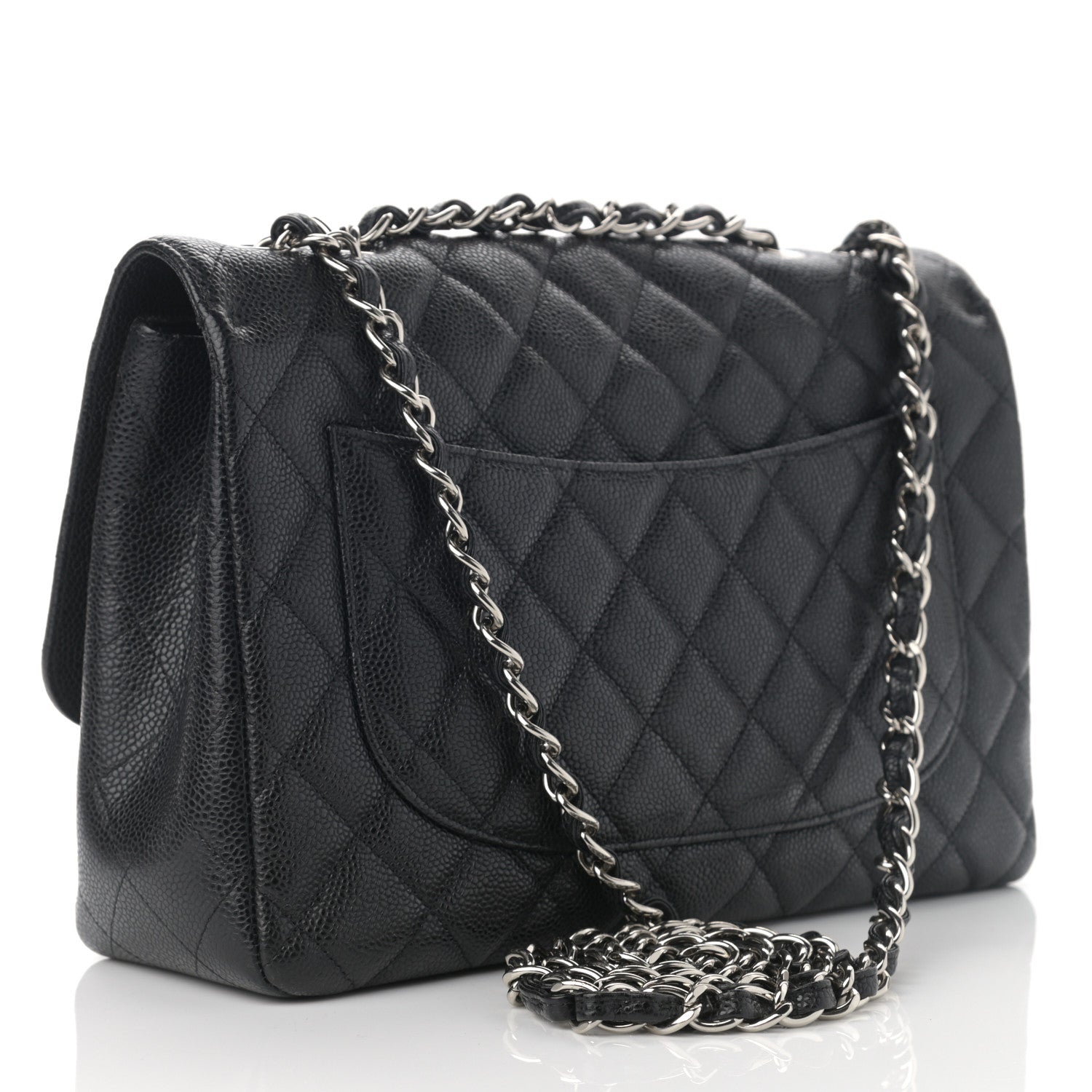 Chanel Caviar Quilted Jumbo Single Flap Black 3 of 12