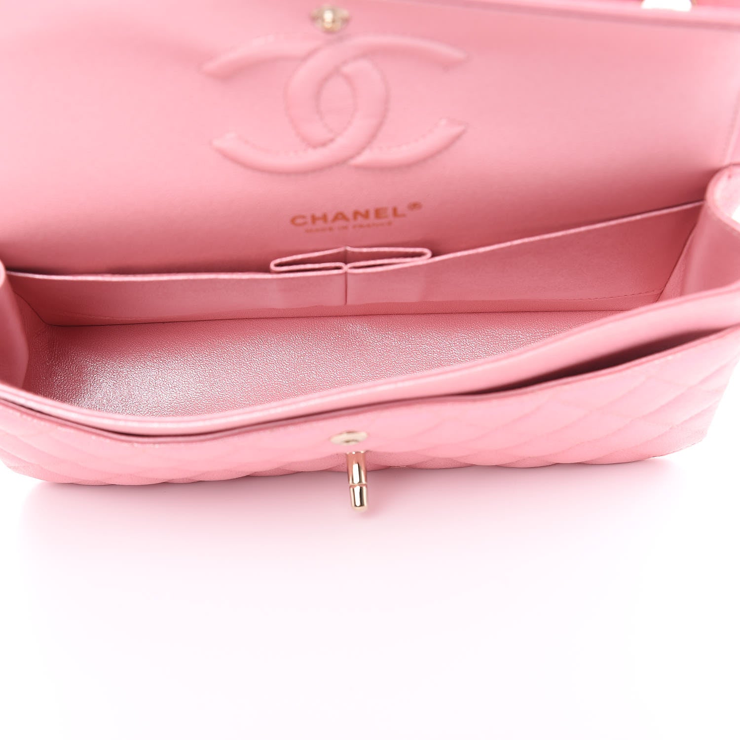 Chanel Iridescent Caviar Quilted Medium Double Flap Rose Pink 5 of 10