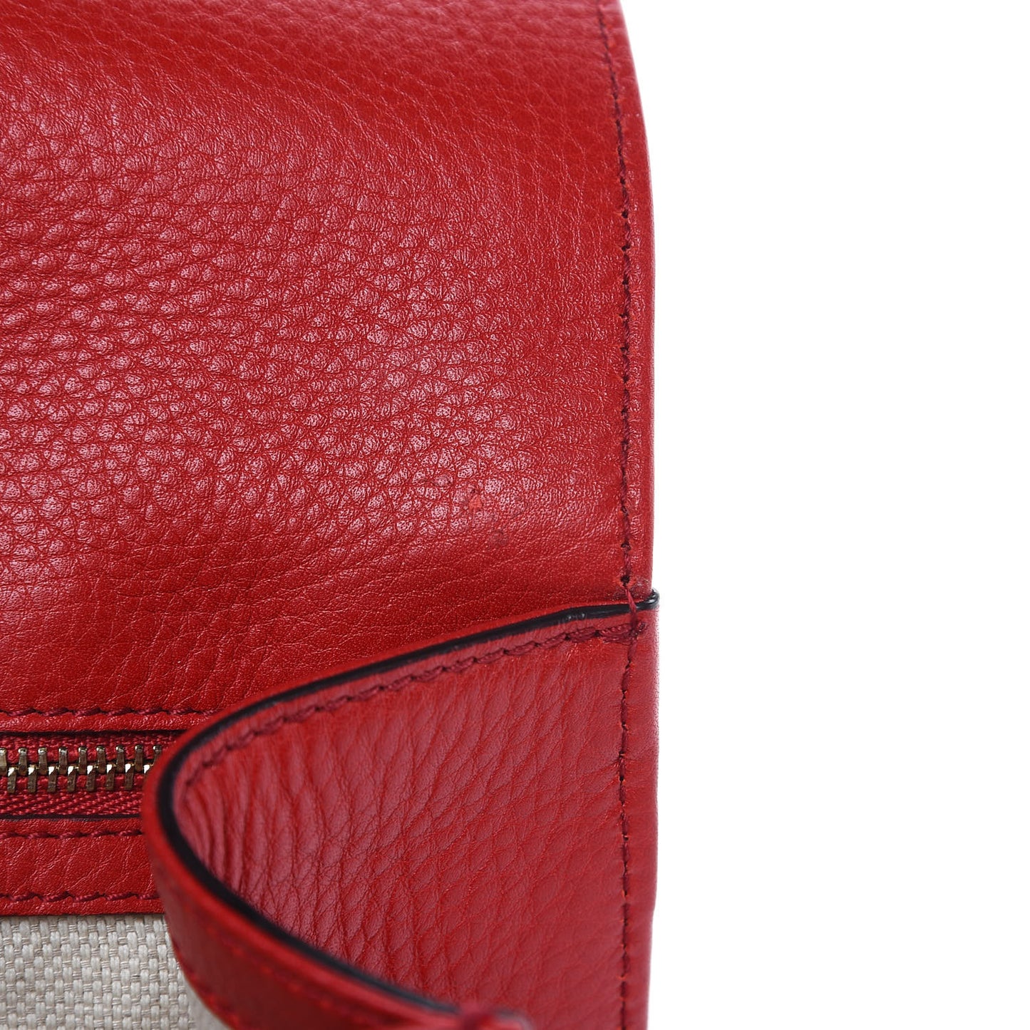 Pebbled Calfskin Medium Soho Clutch Red