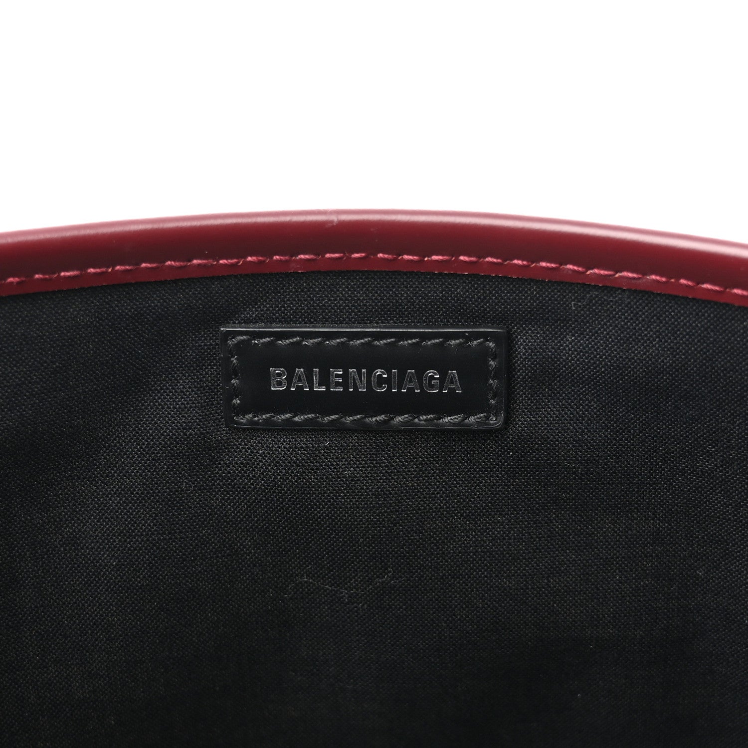 Balenciaga Cotton Canvas Calfskin S Navy Cabas Natural Burgundy 7 of 13