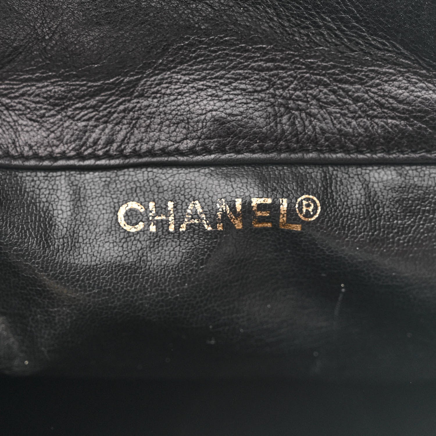 Chanel Lambskin Wool Quilted Drawstring Sling Backpack Black Grey 7 of 14