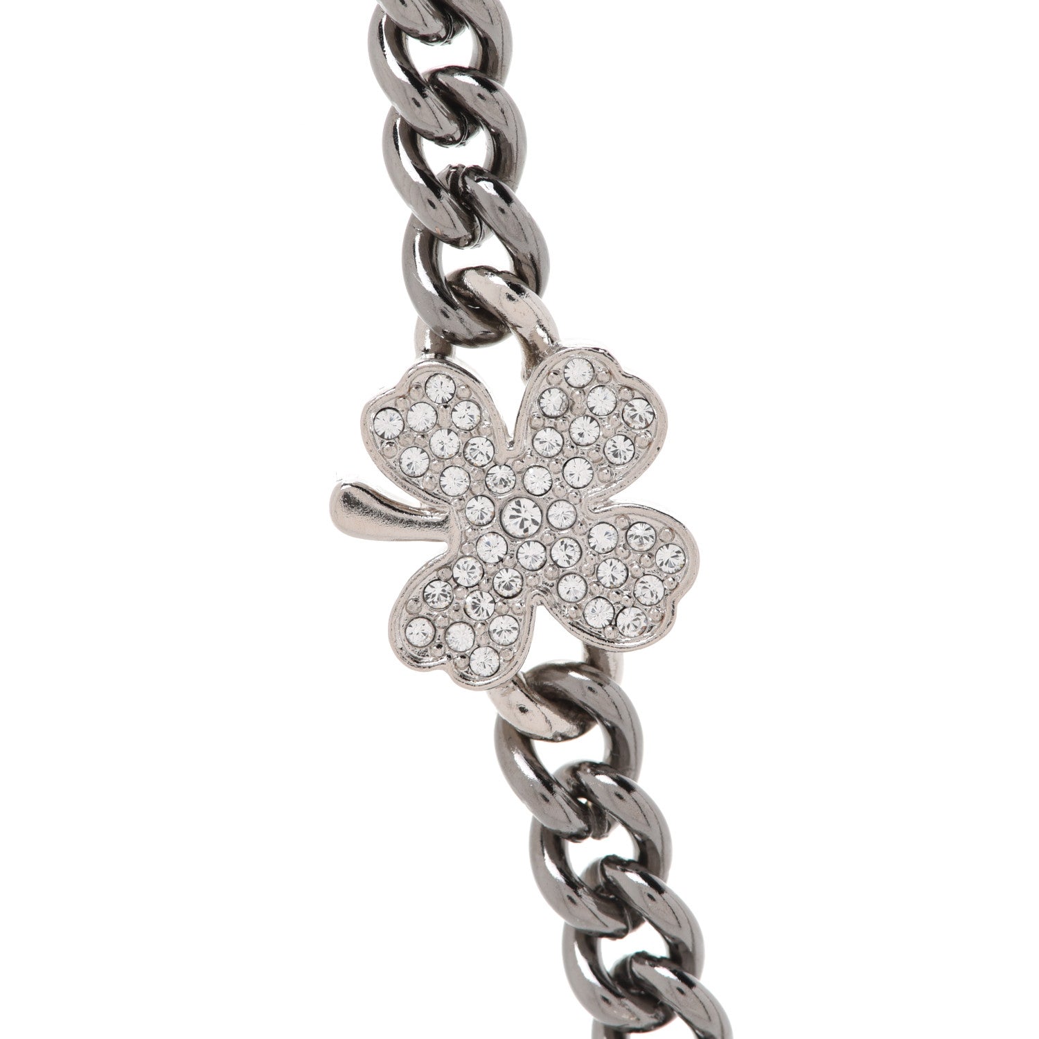 Chanel Ruthenium Crystal Chain CC Lucky Charms Choker Silver 5 of 7