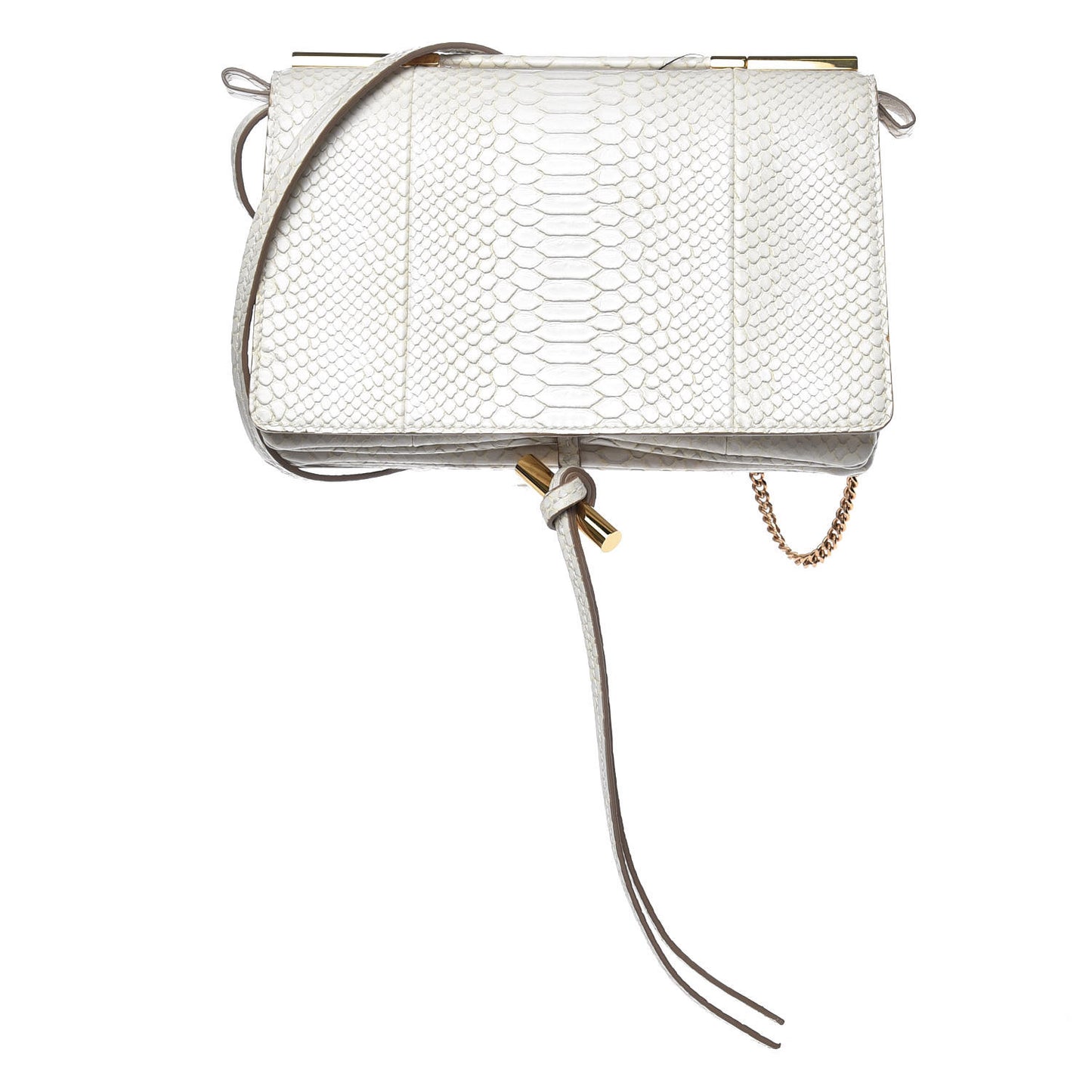 Alter Snake Embossed Small Flo Shoulder Bag Ivory