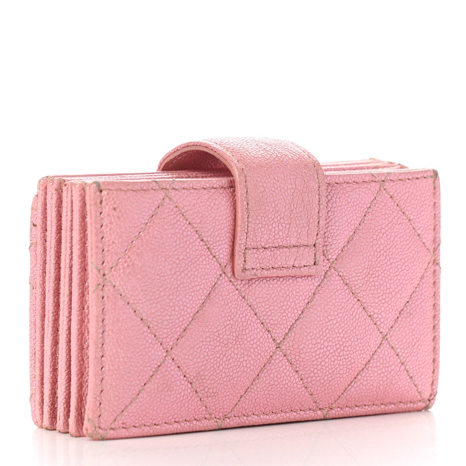 Chanel Iridescent Caviar Quilted Gusseted Card Holder Pink 3 of 8