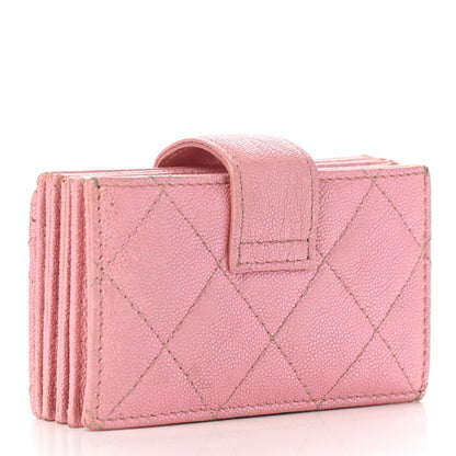 Chanel Iridescent Caviar Quilted Gusseted Card Holder Pink 3 of 8