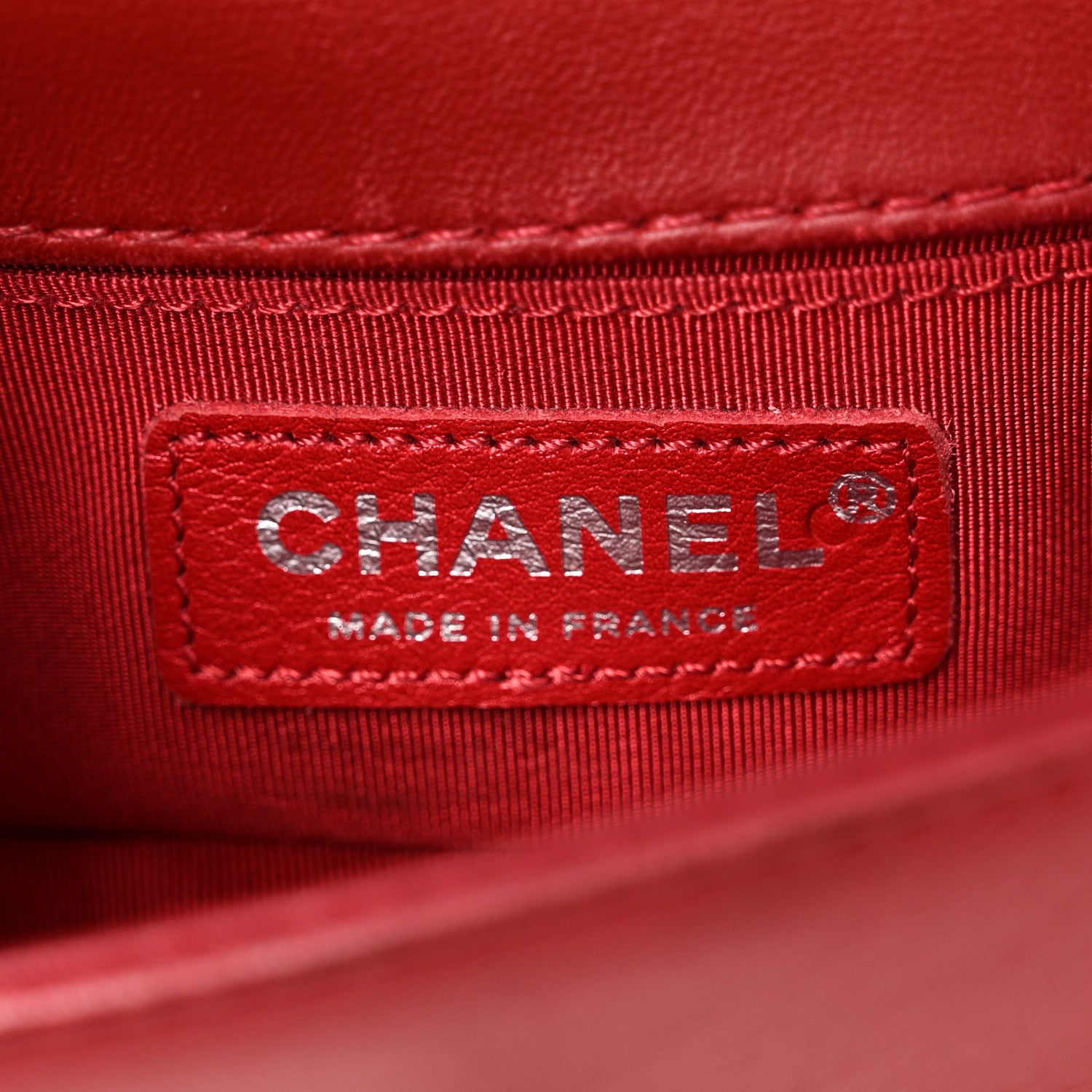 Chanel Calfskin Quilted Mini Boy Flap Black Red 6 of 10