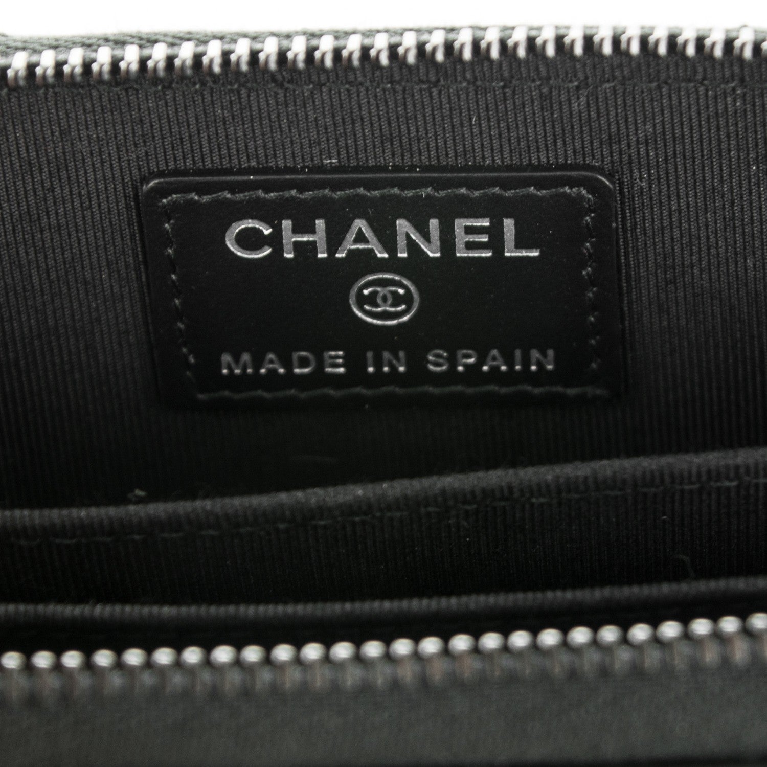 Chanel Calfskin Quilted Zip Around Coin Purse Wallet So Black 6 of 7