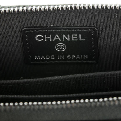 Chanel Calfskin Quilted Zip Around Coin Purse Wallet So Black 6 of 7