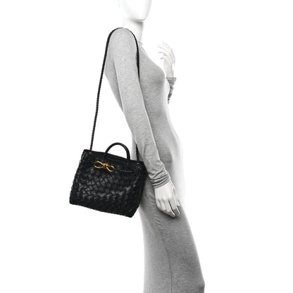 Bottega Veneta Nappa Intrecciato Small Andiamo Shoulder Bag Black 2 of 9