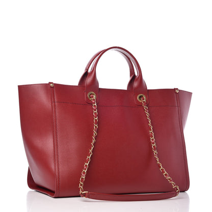Chanel Caviar Large Studded Deauville Tote Red 3 of 10