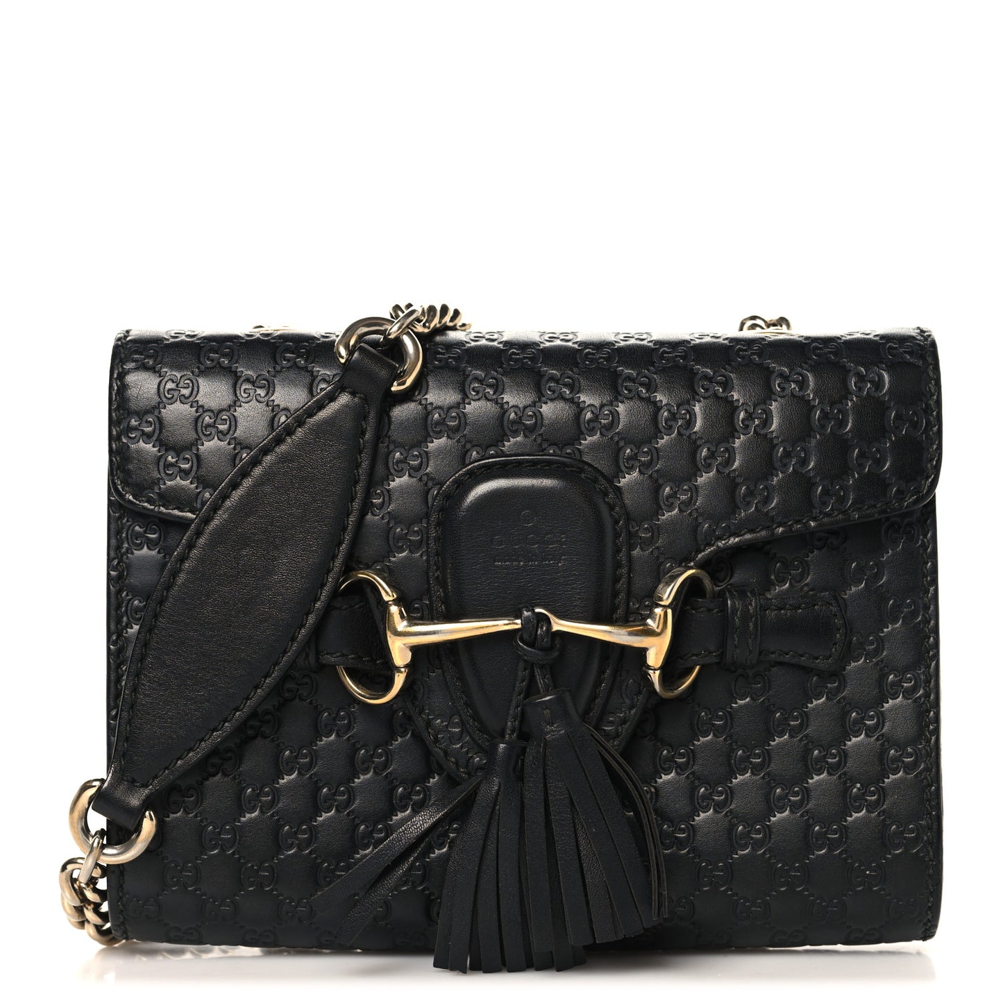 Soft Microguccissima Mini Emily Chain Shoulder Bag Black