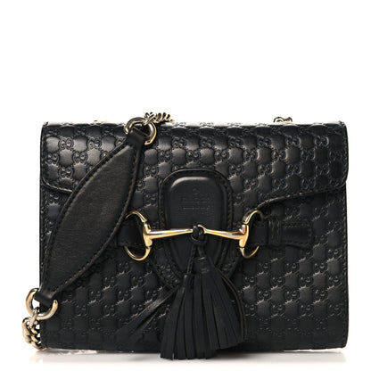 Gucci Soft Microguccissima Mini Emily Chain Shoulder Bag Black 1 of 11