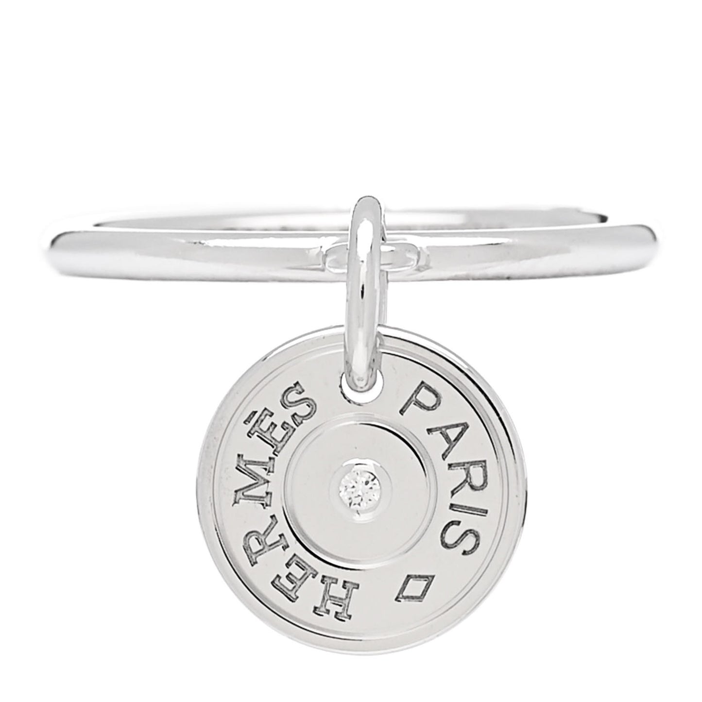 18K White Gold Diamond Gambade Ring 50 5.25
