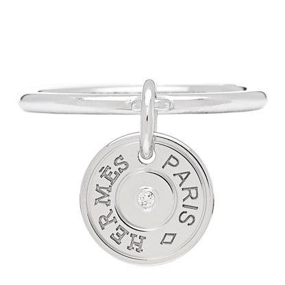 Hermes 18K White Gold Diamond Gambade Ring 50 5.25 1 of 6