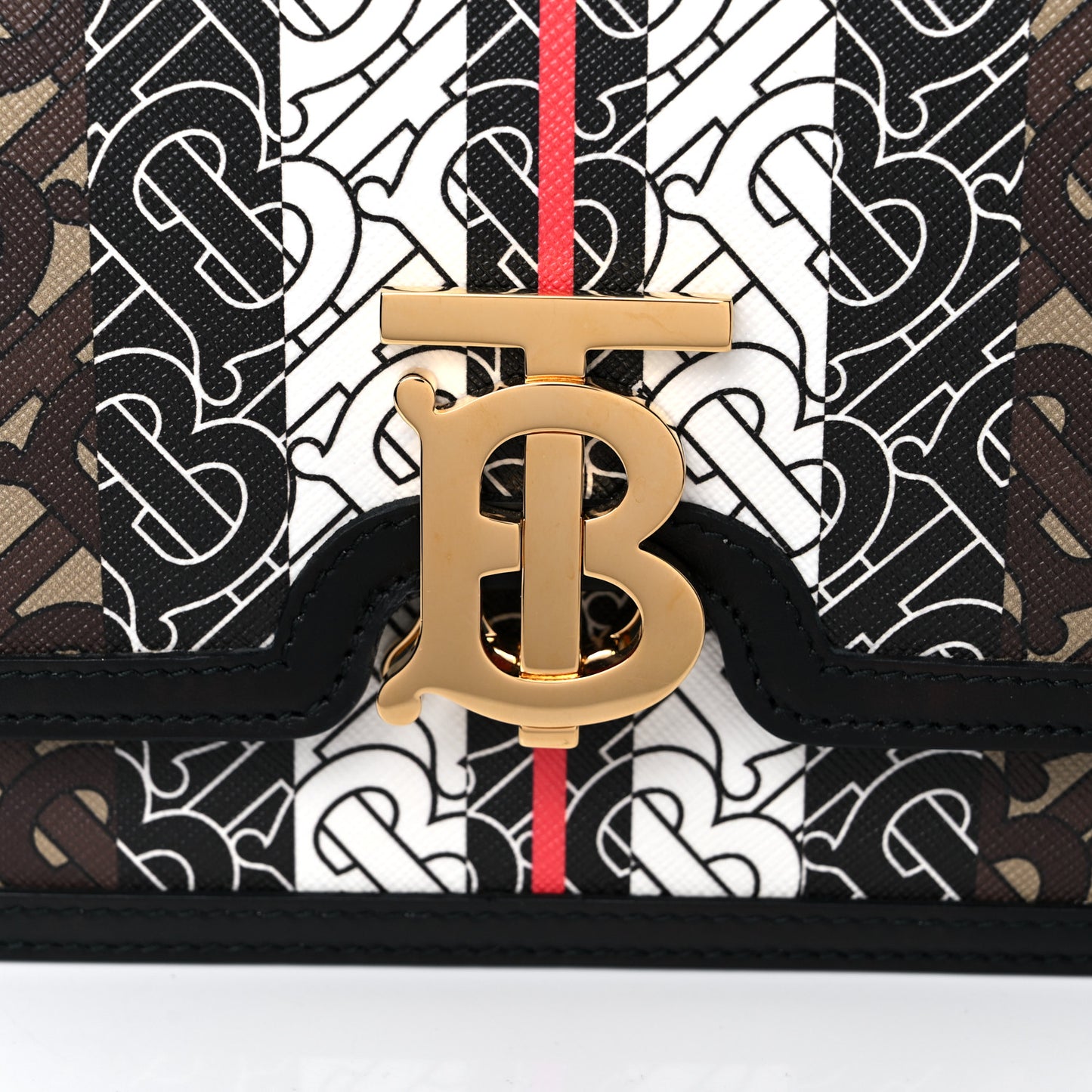 E-Canvas Monogram Stripe Small TB Bag Bridle Brown