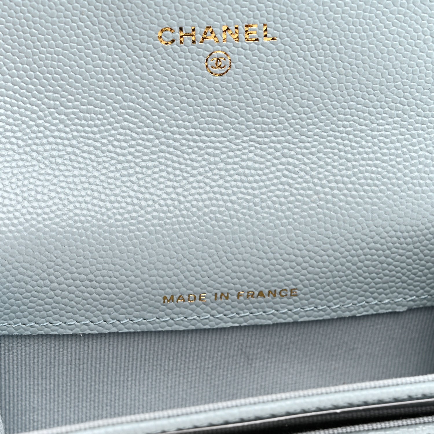 Chanel Caviar Quilted Flap Card Holder Wallet Light Blue 7 of 9