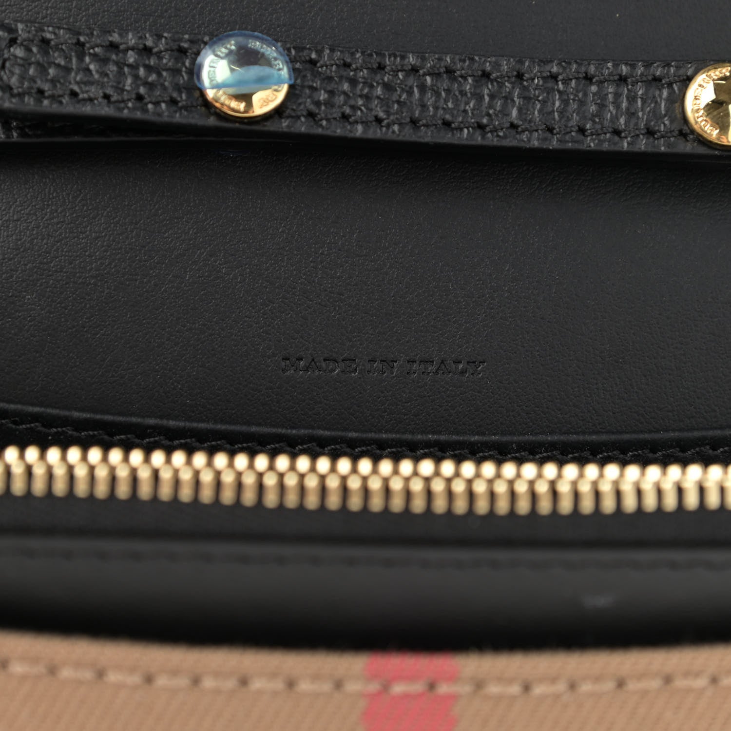 Burberry Grained Calfskin House Check Tartan Mix Hampshire Wallet On Chain Black 7 of 10