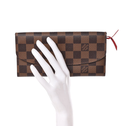 Louis Vuitton Damier Ebene Emilie Wallet Red 2 of 8