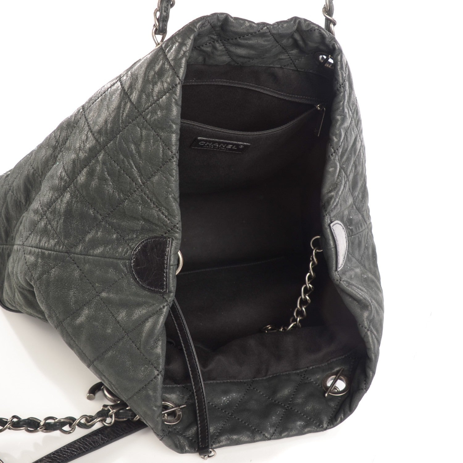 Chanel Iridescent Calfskin Quilted Large VIP Tote Black 5 of 8
