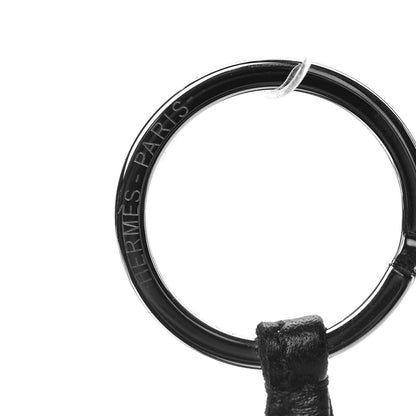 Hermes Lambskin Carmen Tassel Key Holder Black 3 of 5