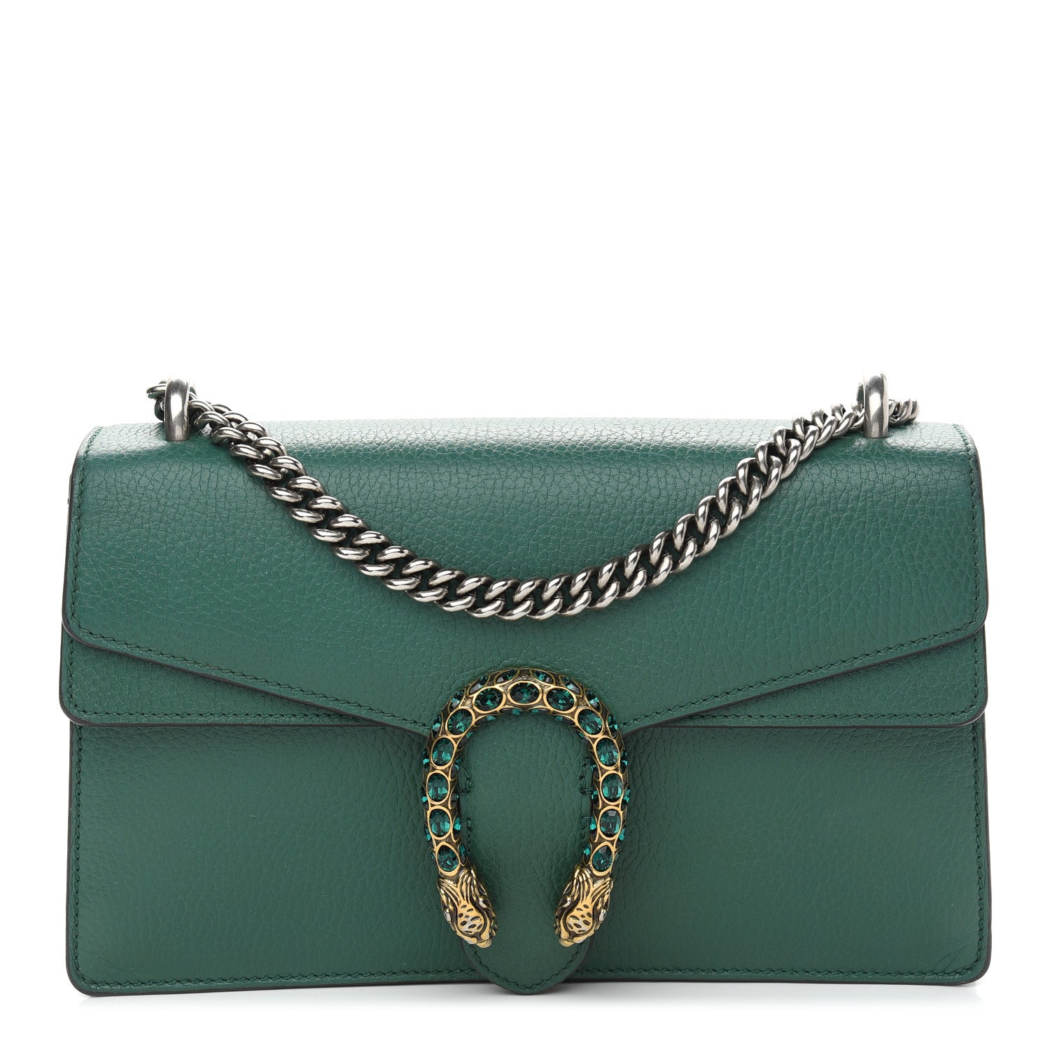 Gucci Pebbled Calfskin Small Dionysus Shoulder Bag Emerald 1 of 12
