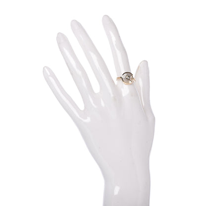 Cartier 18K Yellow Gold Diamond Mother of Pearl Amulette de Ring 54 6.75 2 of 7