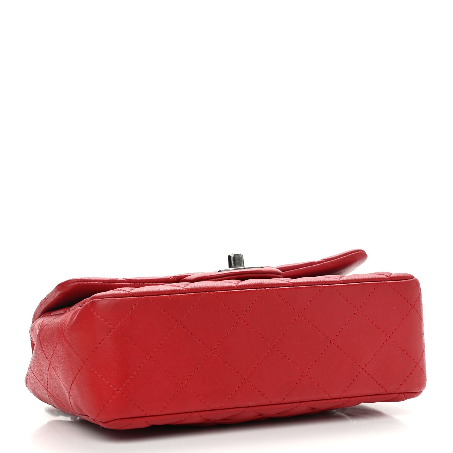 Lambskin Quilted Mini Rectangular Flap Red