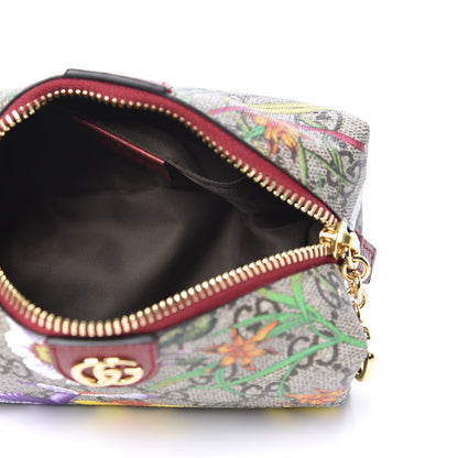 Gucci Soft GG Supreme Monogram Flora Calfskin Small Ophidia Cosmetic Case Beige Ebony Multicolor Rosso 5 of 9