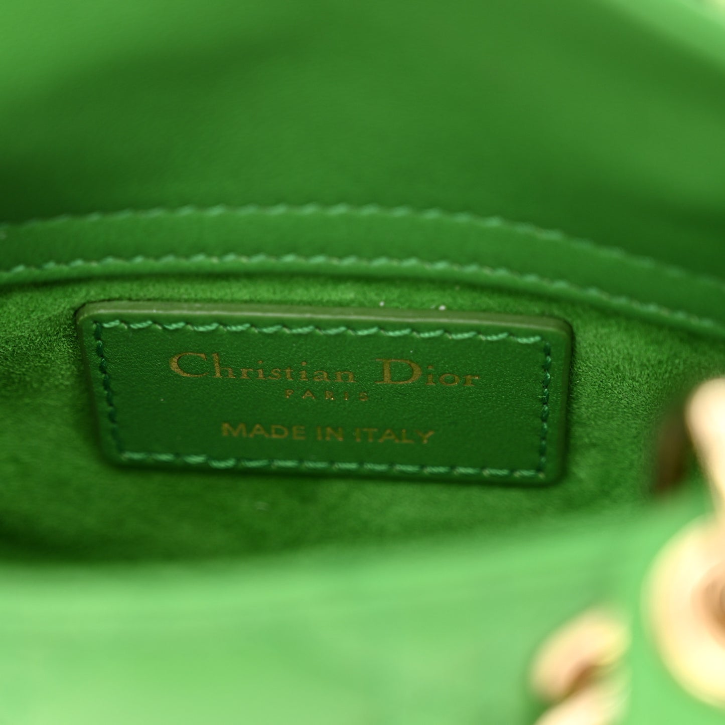 Lambskin Cannage Micro Lady Dior Green