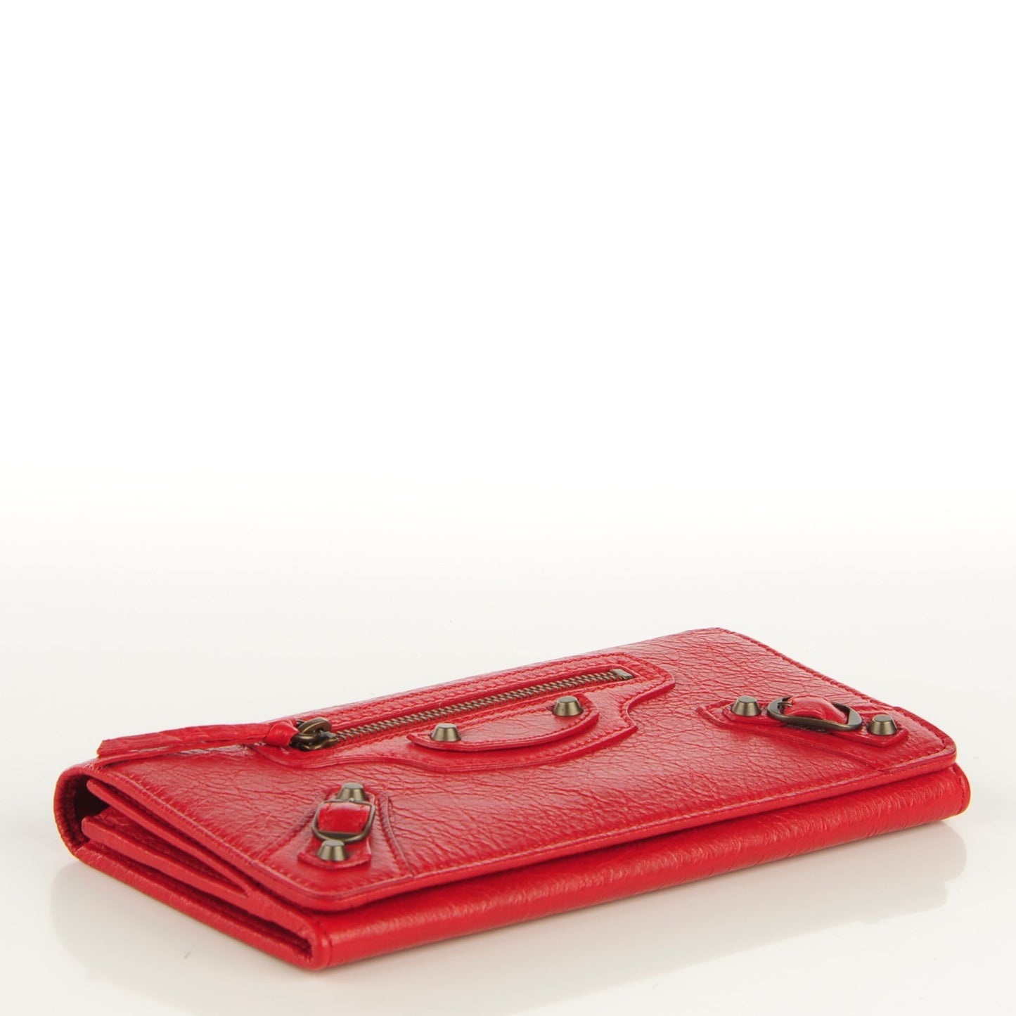 Agneau Classic Hardware Money Wallet Rouge Lipstick