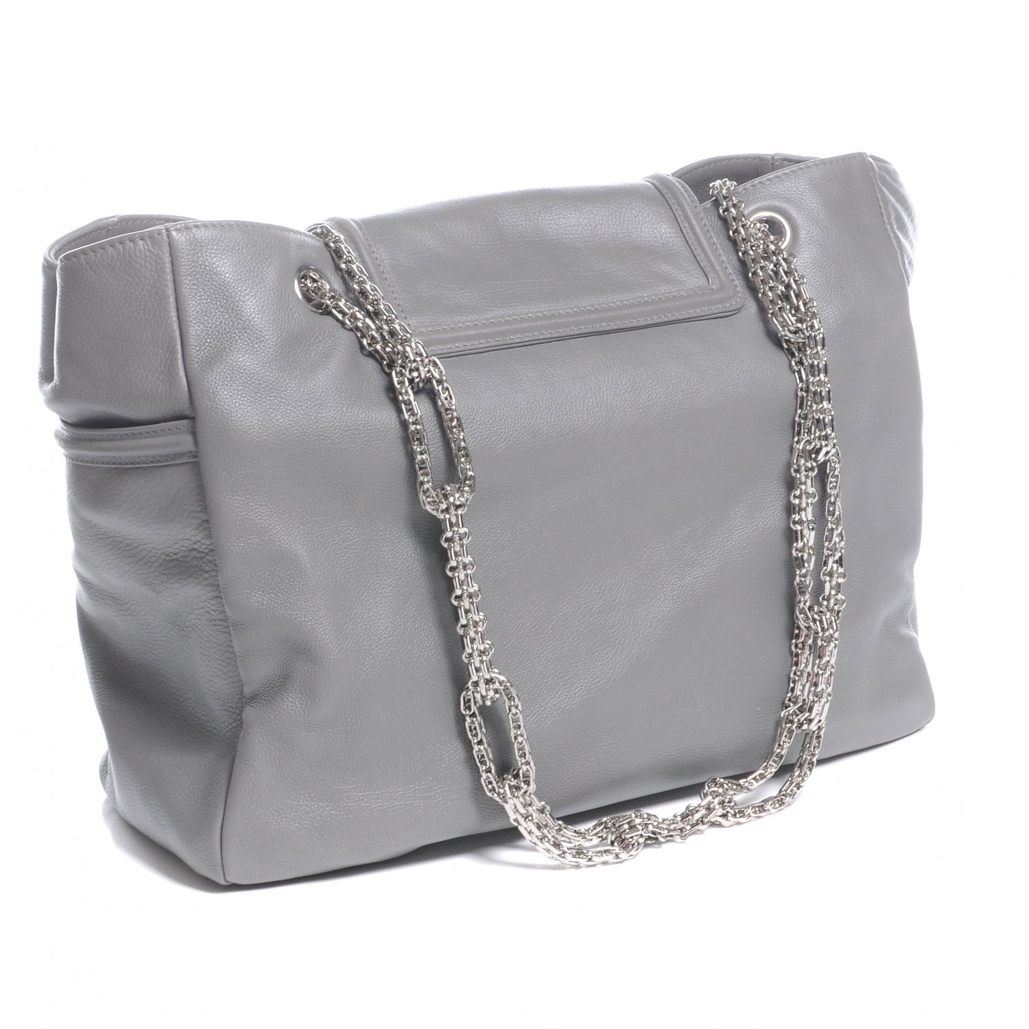 Chanel Leather Mademoiselle Lock Large Shopper Tote Grey 3 of 7