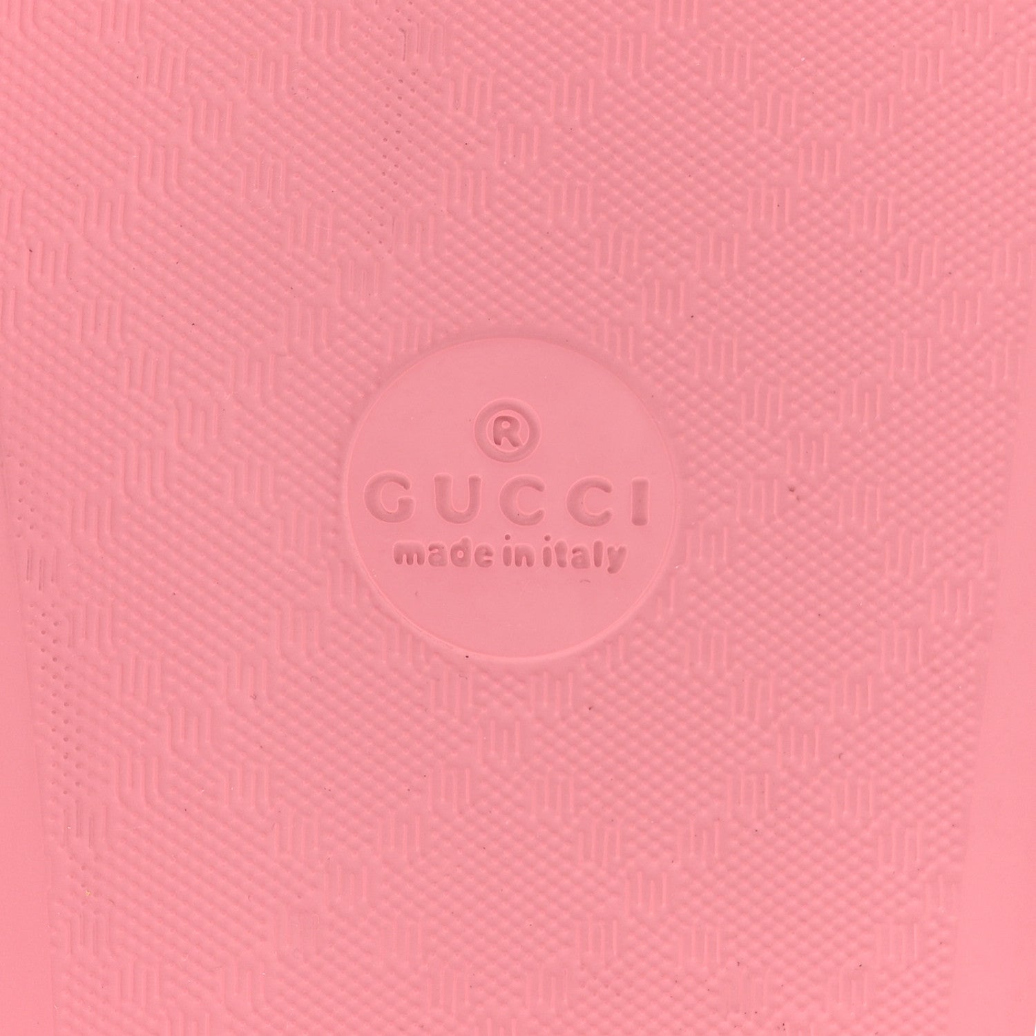 Gucci Rubber GG Monogram Perforated Womens Slide Sandals 39 Rose Box 7 of 9