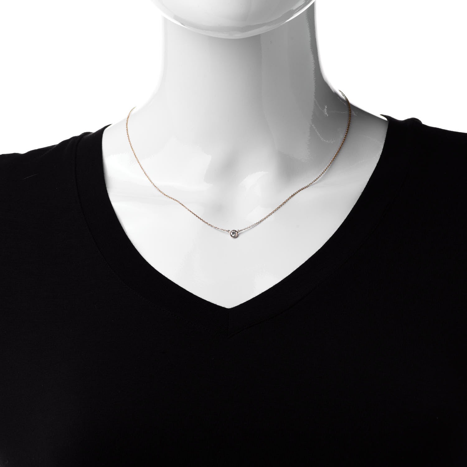 Tiffany 18K Rose Gold Diamond .21ct Elsa Peretti Diamonds by the Yard Pendant Necklace 2 of 6