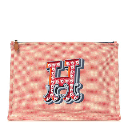 Hermes Toile H Electrique Flat Case Grenat Clementine 1 of 7