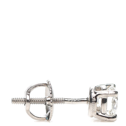 Tiffany Platinum Diamond .80ctw Solitaire Earrings 4 of 5