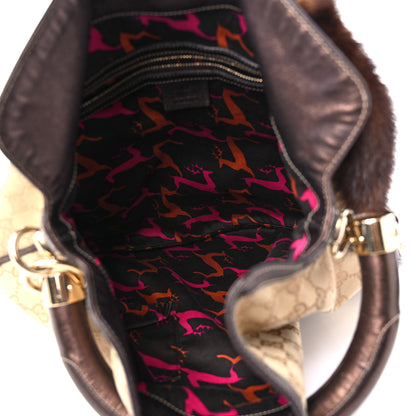 Gucci Monogram Mink Indy Small Top Handle Bag Metallic 5 of 13