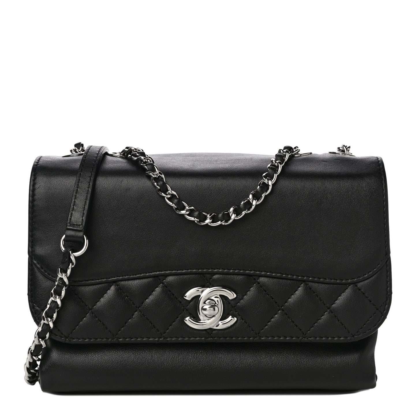 Calfskin Mini Tramezzo Flap Black
