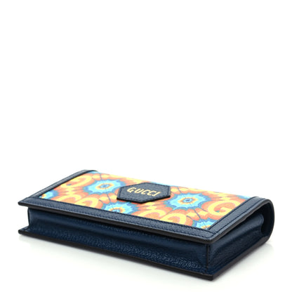 Gucci GG Supreme Kaleidoscope Calfskin Script Logo Gucci 100 Chain Wallet Blue Orange Multicolor Blue Agata 7 of 7