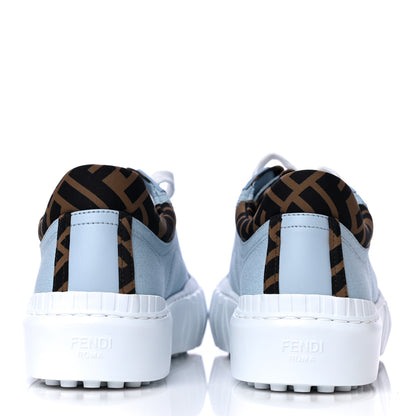 Fendi Canvas Lycra TPU FF Womens Fendi Force Low Top Sneakers 39 Sky Tobacco Black 5 of 11