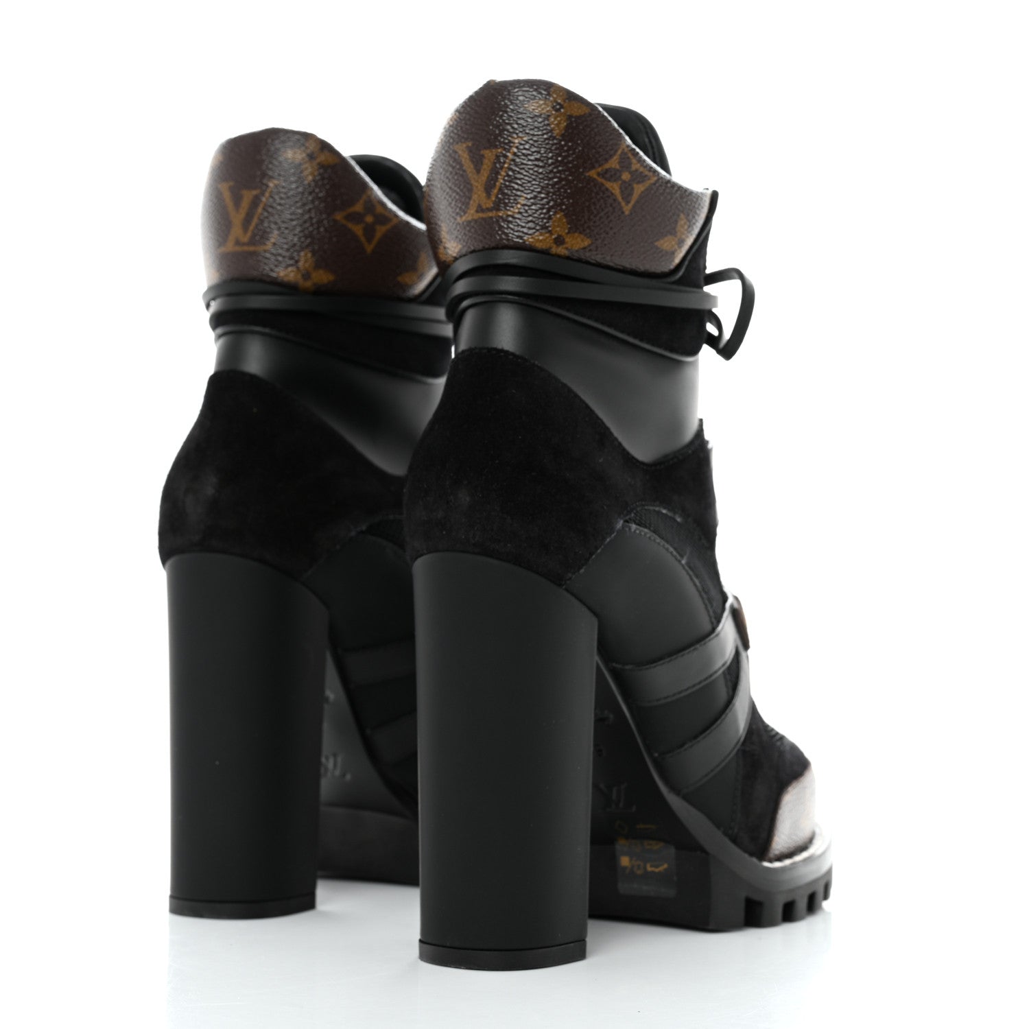 Louis Vuitton Suede Calfskin Monogram Star Trail Ankle Boots 39 Black 4 of 7