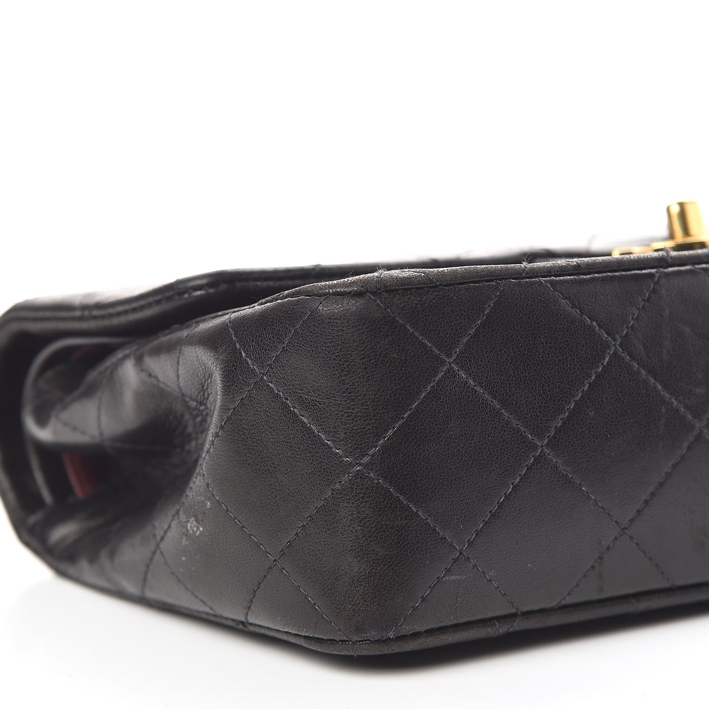 Lambskin Quilted Small Double Flap Black