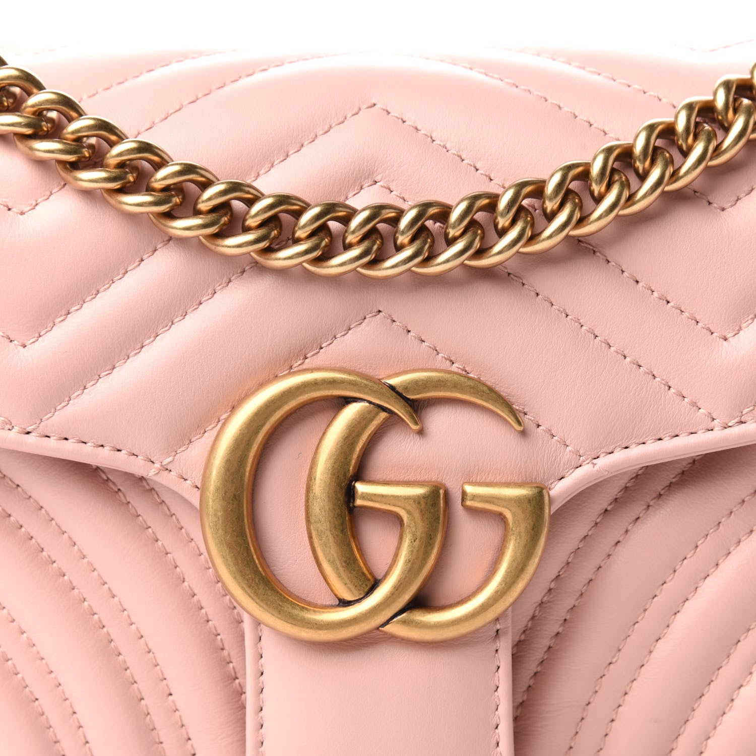 Gucci Calfskin Matelasse Small GG Marmont Shoulder Bag Perfect Pink 11 of 11