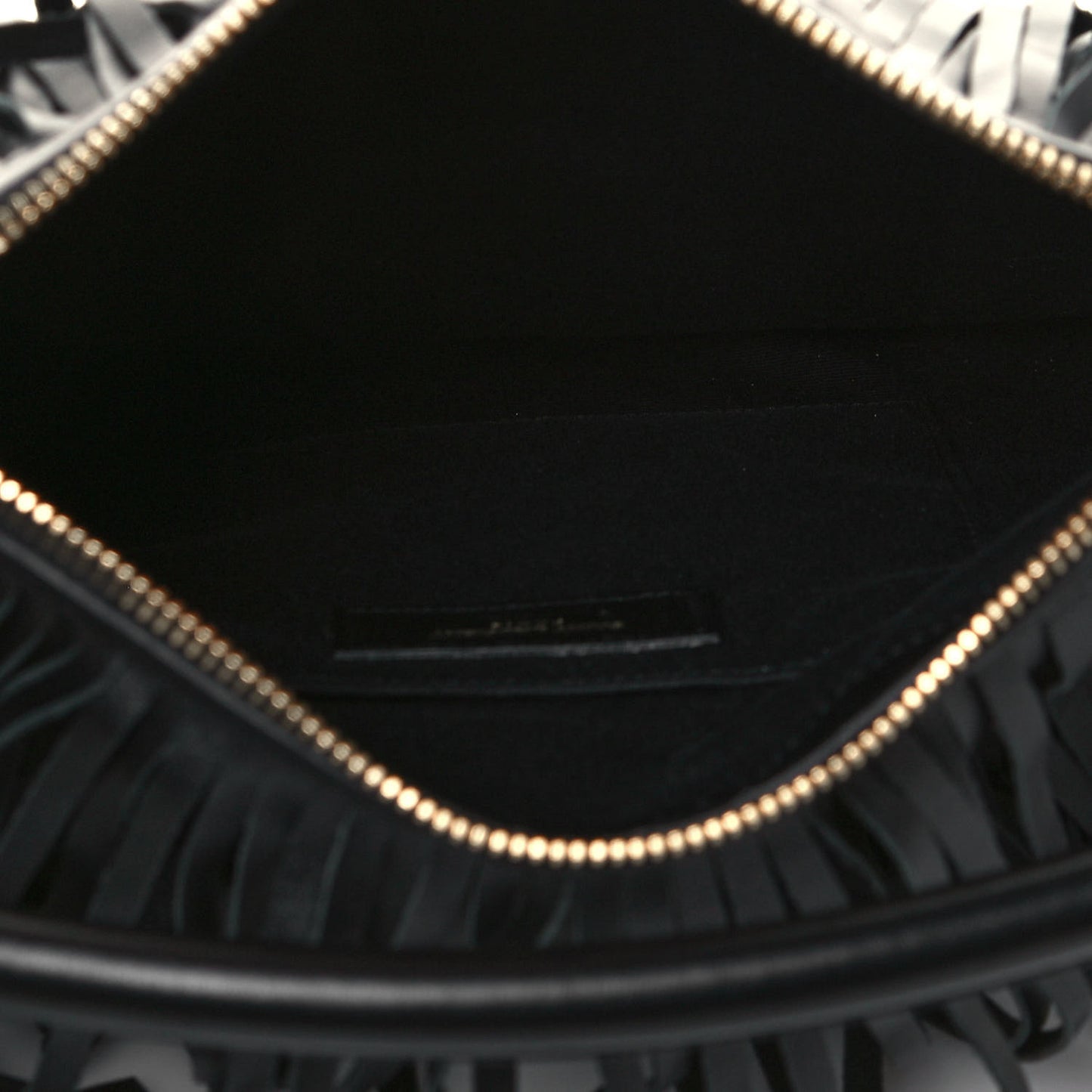 Calfskin Small Emmanuelle Fringe Hobo Bag Black