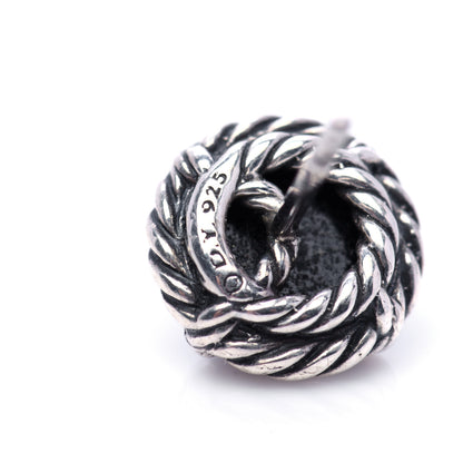 David Yurman Sterling Silver Black Onyx 8mm Chatelaine Earrings 4 of 4