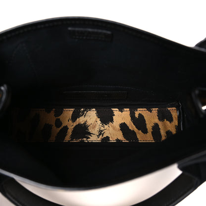 Balenciaga Cotton Canvas Satin Calfskin Leopard Print Navy Cabas XS Beige Black 6 of 10