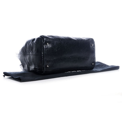 Chanel Lambskin Square Stitched LAX Accordian Hobo Large Black 4 of 7