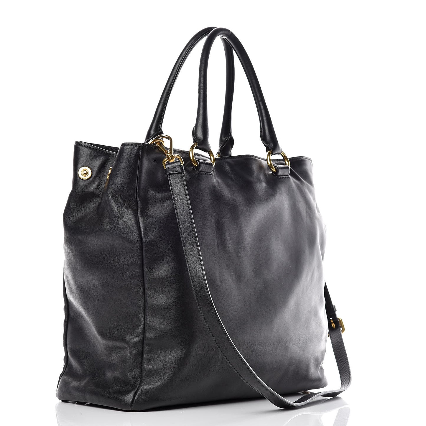 Soft Calf Shopping Tote Black