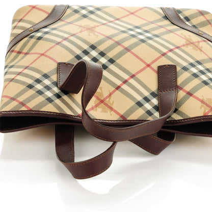 Burberry Haymarket Check Studded Tote Chocolate 9 of 11